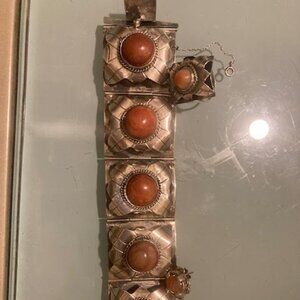 Vintage Mexican Sterling  Silver Jewelry Set
